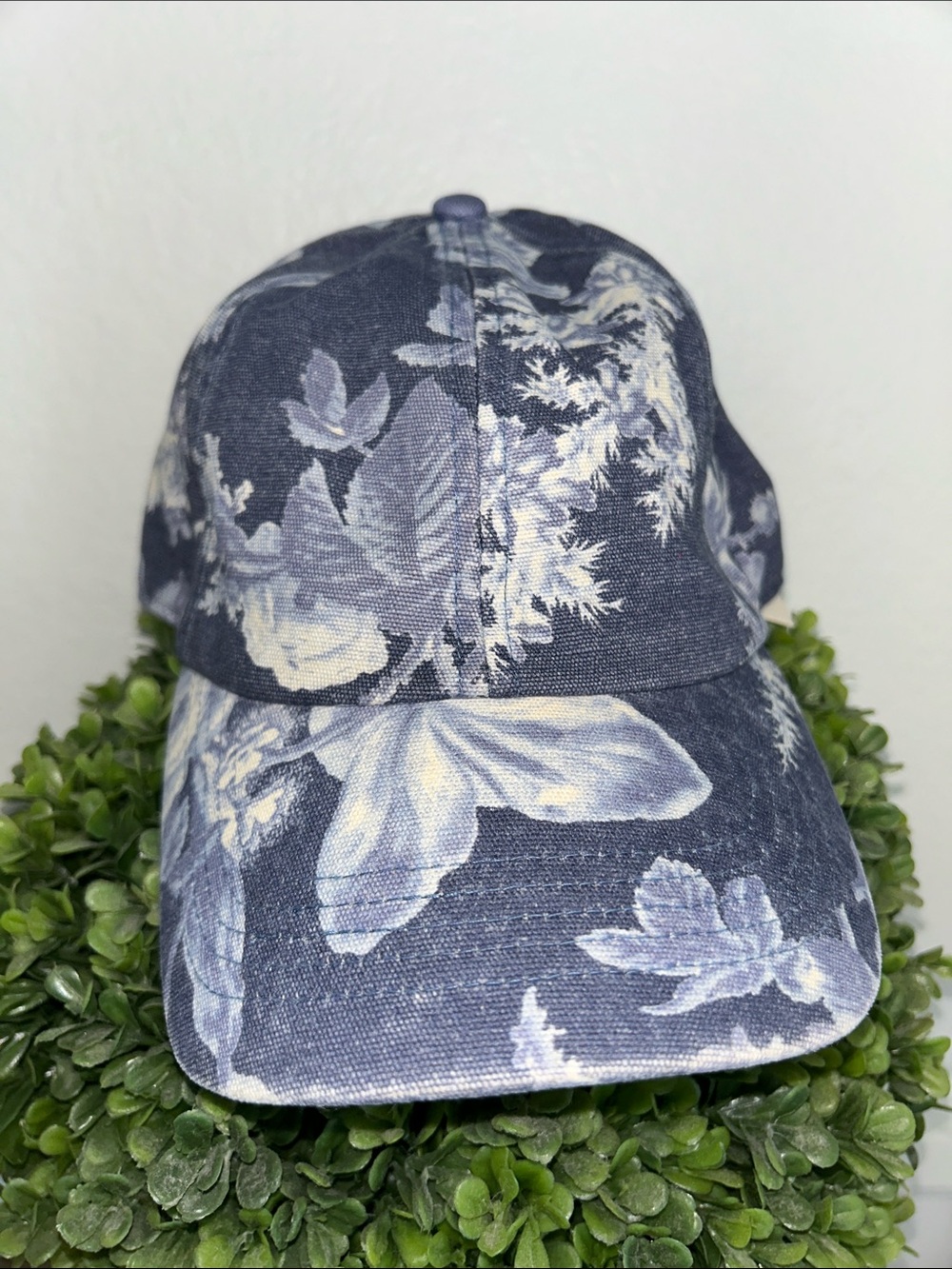 LOVESHACKFANCY X GAP Blue & White Floral Hat Shabby Chic Baseball Hat